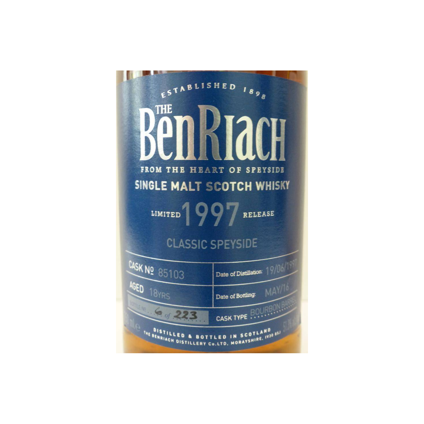 BenRiach Individual Cask Bottling 1997 18 Years Single Malt Whisky 2