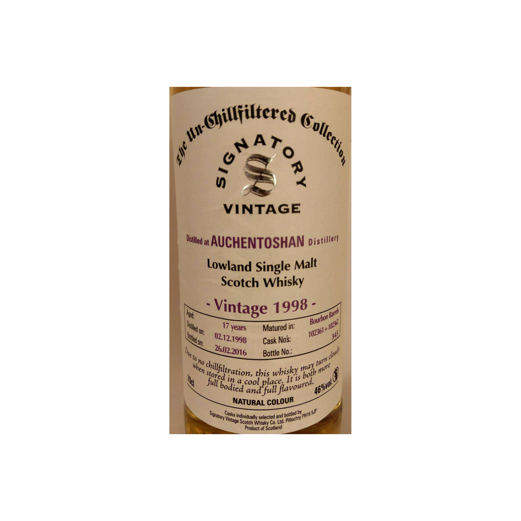 Auchentoshan The Un-Chillfiltered Collection 1998 17 Years Single Malt Whisky 2