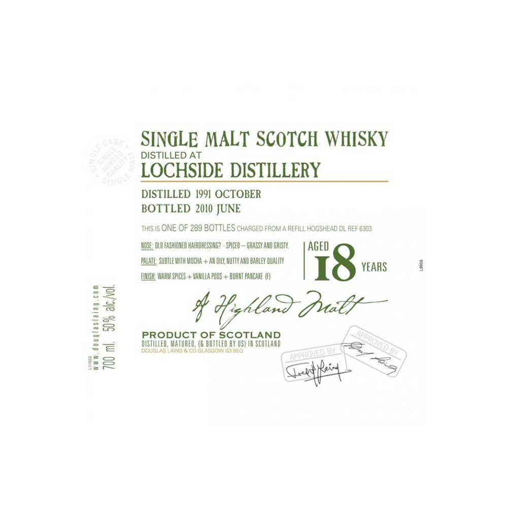 Lochside Old Malt Cask 1991 18 Years Single Malt Whisky
