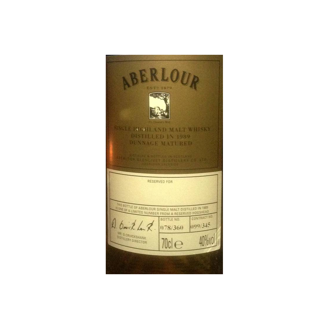 Aberlour 1989 Single Malt Whisky