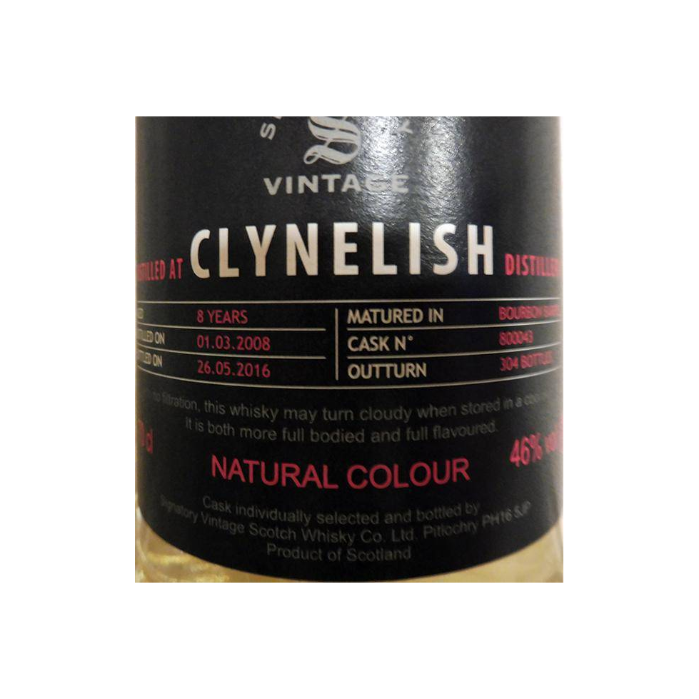 Clynelish Vintage Collection 2008 8 Years Single Malt Whisky