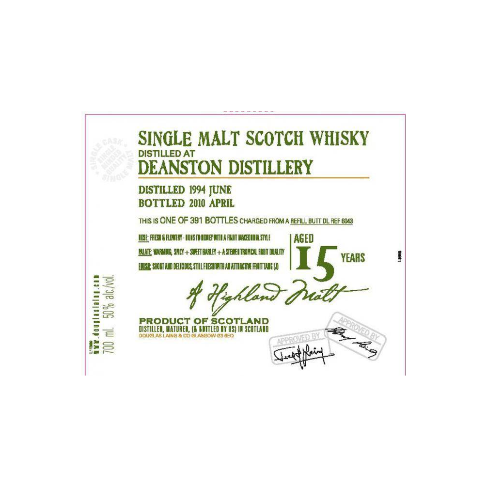 Deanston Old Malt Cask 1994 15 Years Single Malt Whisky 2