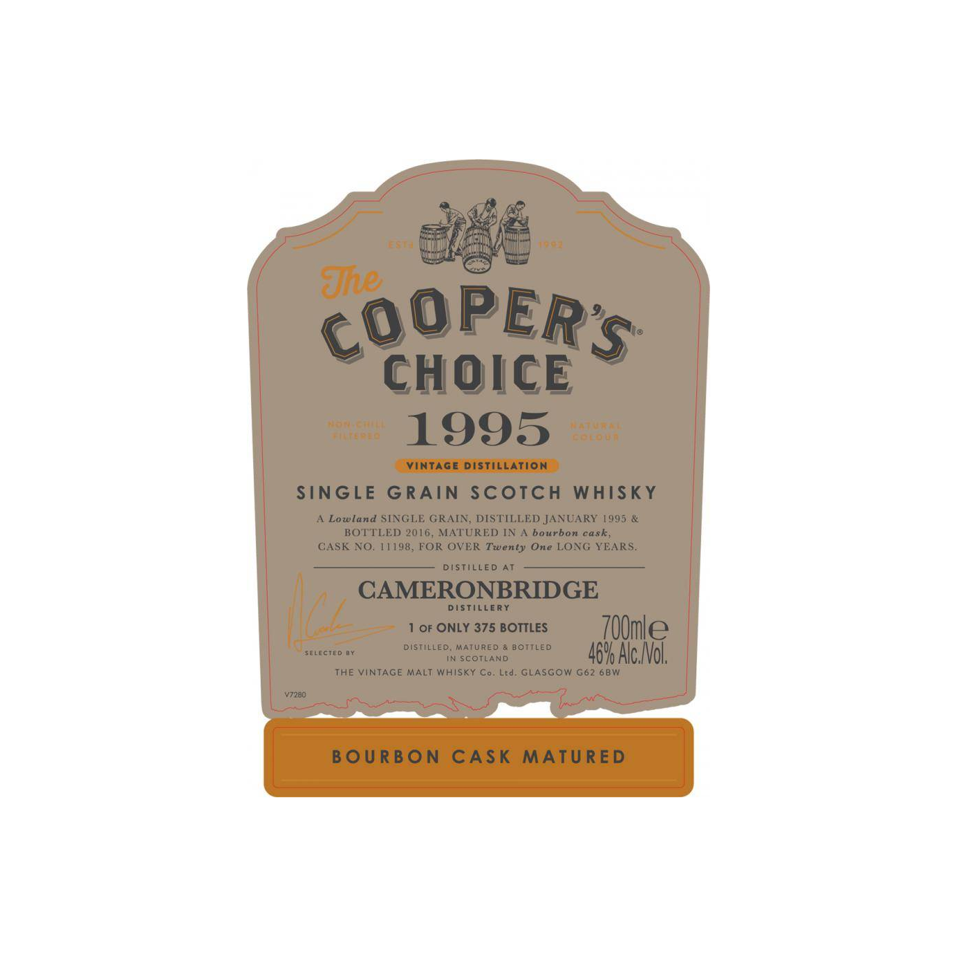 Cameronbridge The Cooper's Choice 1995 21 Years Single Grain Whisky 2