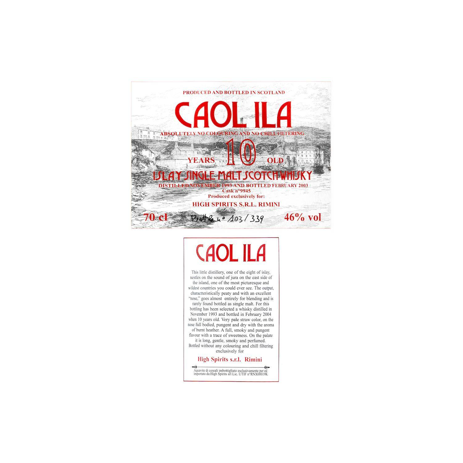 Caol Ila 1993 10 Years Single Malt Whisky 2