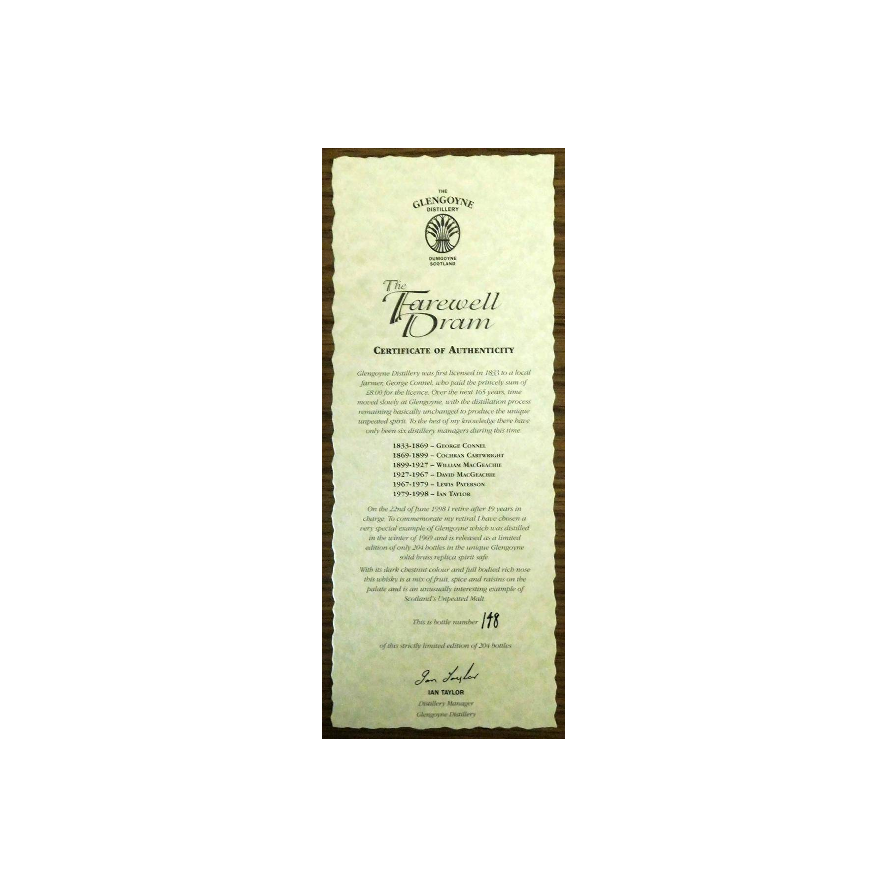 Glengoyne 1969 29 Years Single Malt Whisky 3