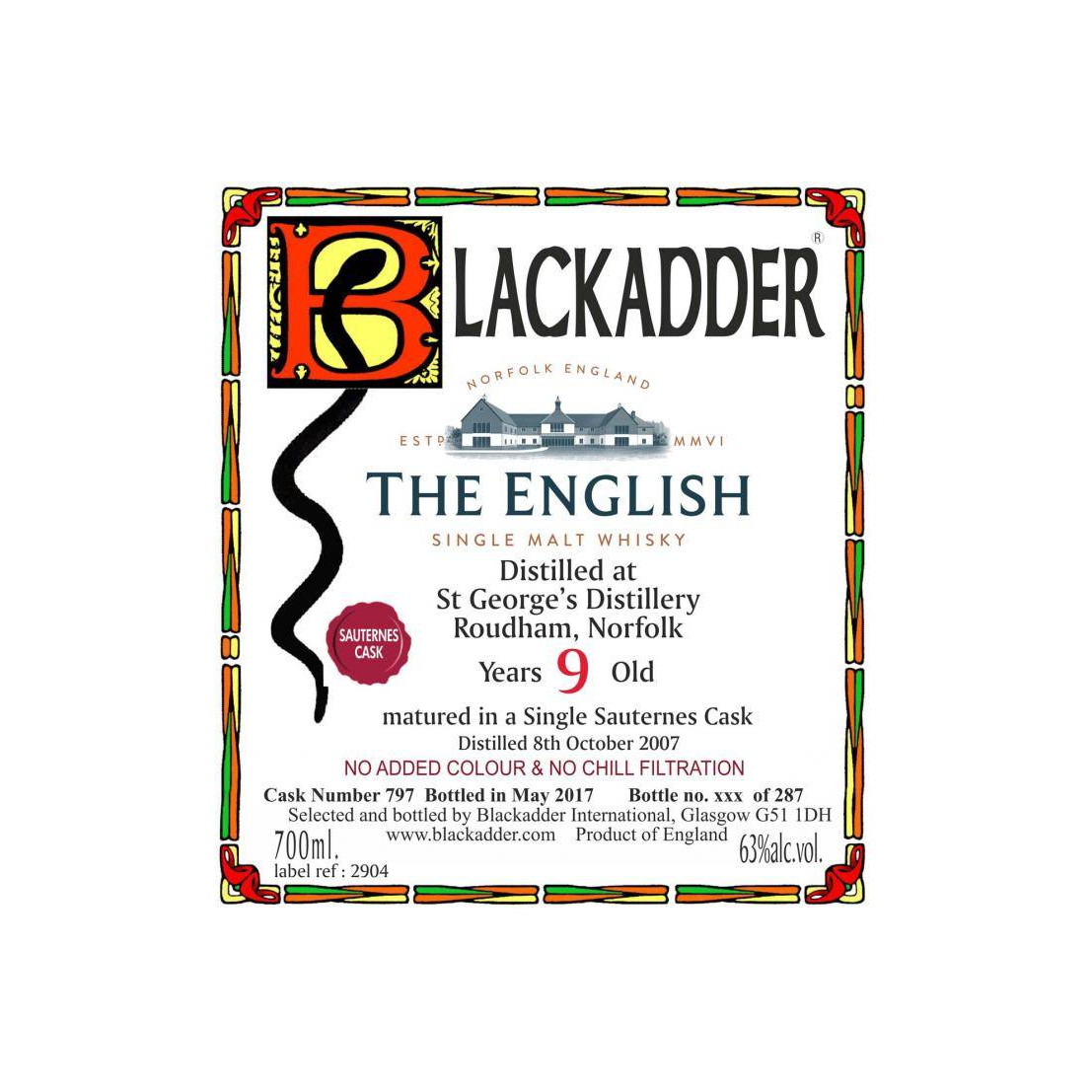 Blackadder Raw Cask 2007 9 Years Single Malt Whisky 2