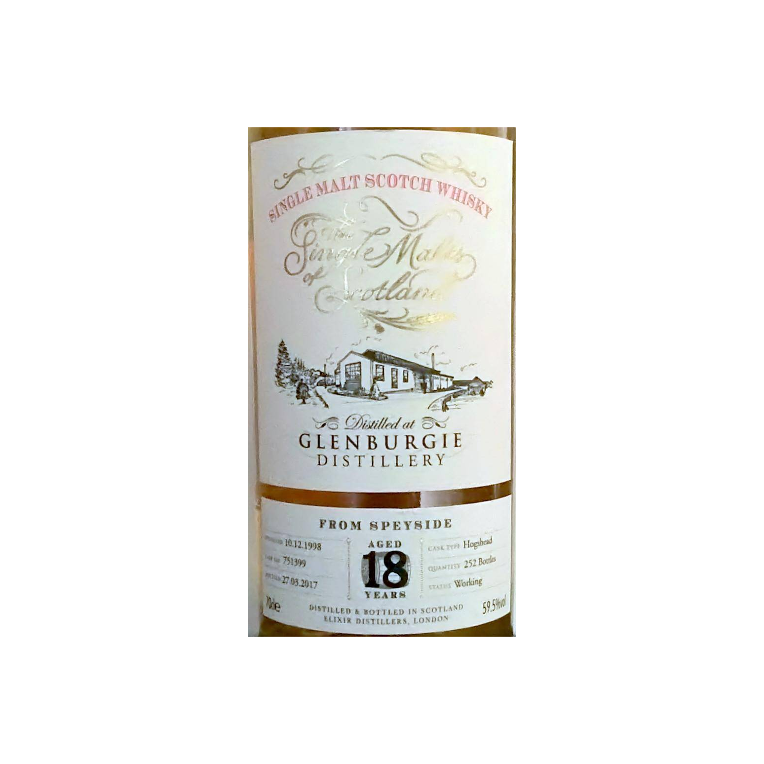 Glenburgie The Single Malts of Scotland 1998 18 Years Single Malt Whisky