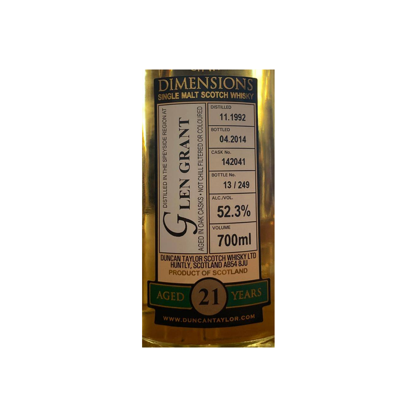 Glen Grant Dimensions 1992 21 Years Single Malt Whisky 2