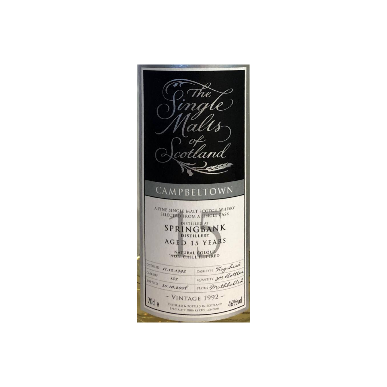 Springbank The Single Malts of Scotland 1992 15 Years Single Malt Whisky 2