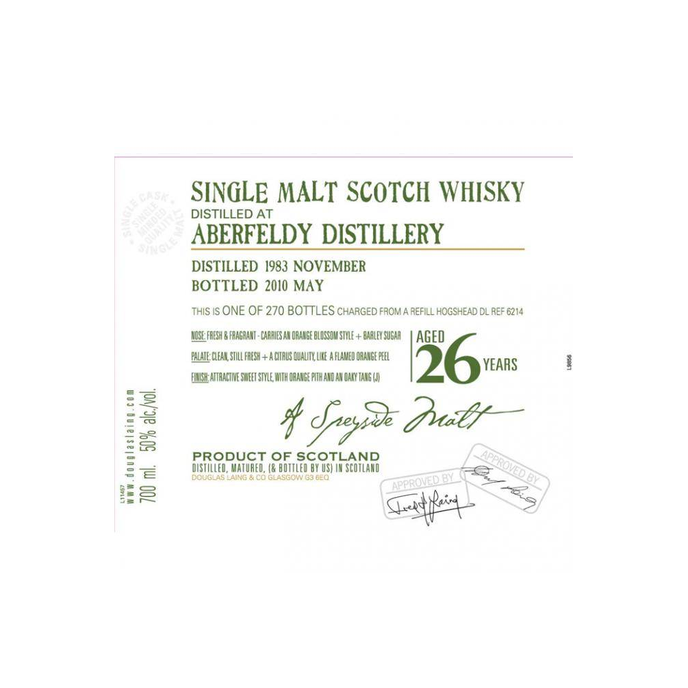 Aberfeldy Old Malt Cask 1983 26 Years Single Malt Whisky