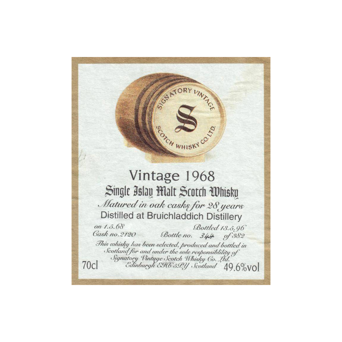 Bruichladdich Vintage Collection - Dumpy 1968 28 Years Single Malt Whisky 2