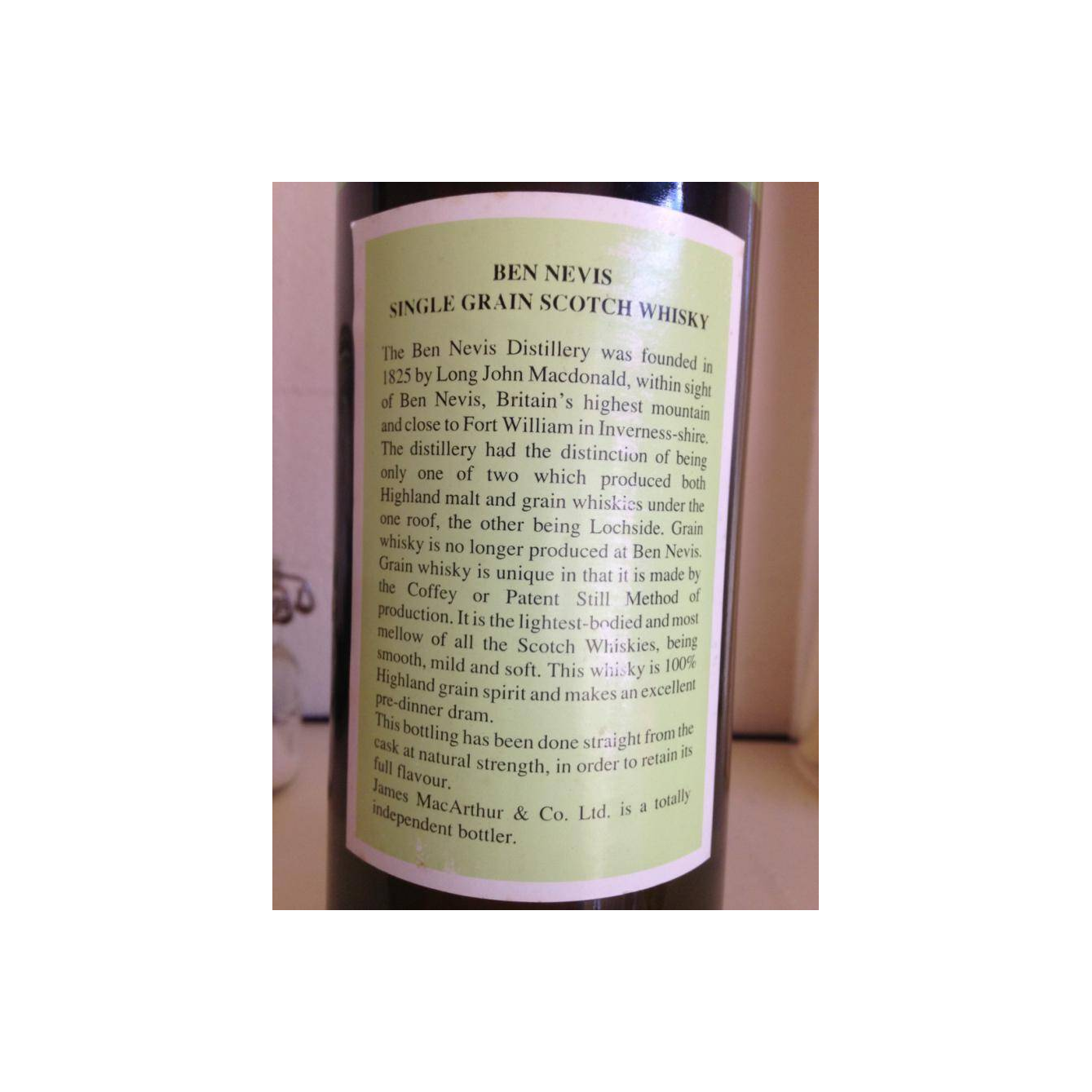 Ben Nevis 27 Years Single Grain Whisky 2