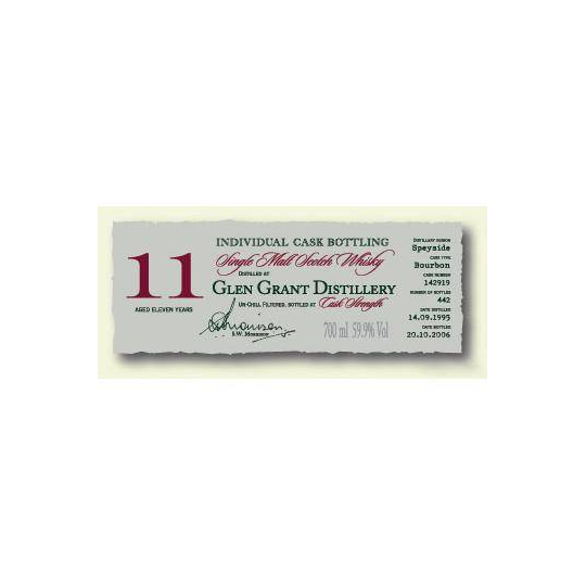 Glen Grant Individual Cask Bottling 1995 11 Years Single Malt Whisky 2