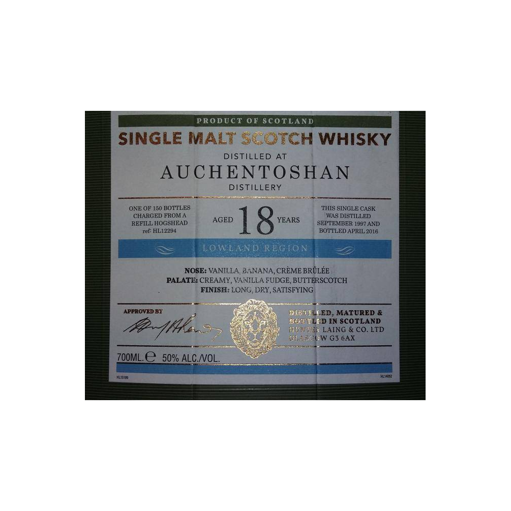 Auchentoshan Old Malt Cask 1997 18 Years Single Malt Whisky 2