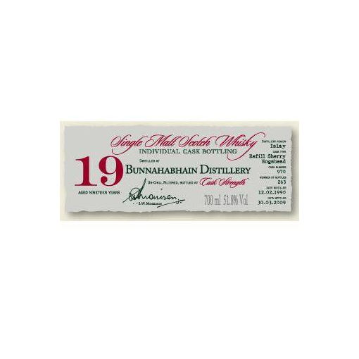 Bunnahabhain Individual Cask Bottling 1990 19 Years Single Malt Whisky 2
