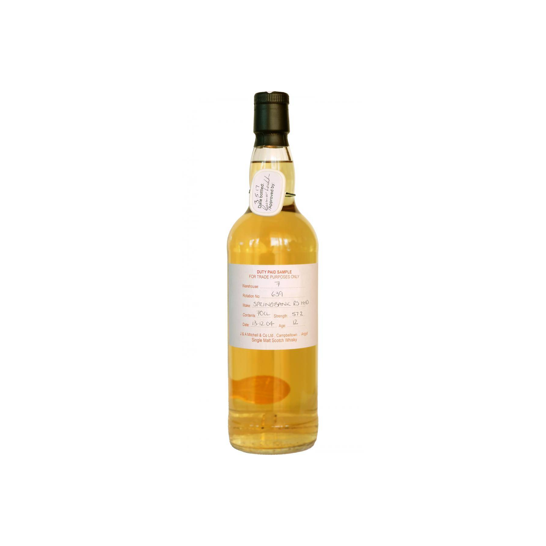 Springbank Duty Paid Sample - For Trade Purposes Only 2004 12 Years Single Malt Whisky