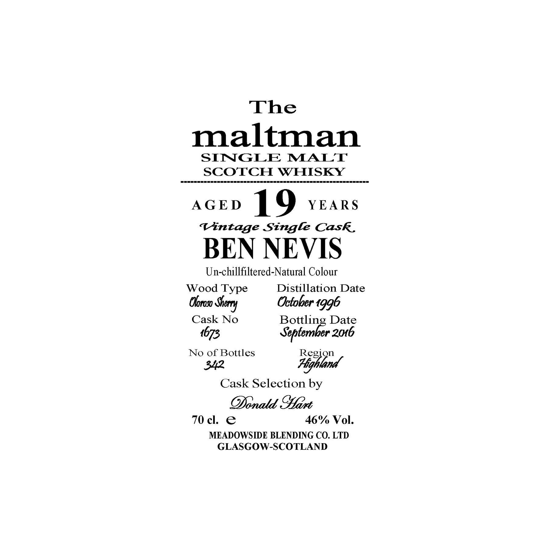 Ben Nevis 1996 19 Years Single Malt Whisky 3