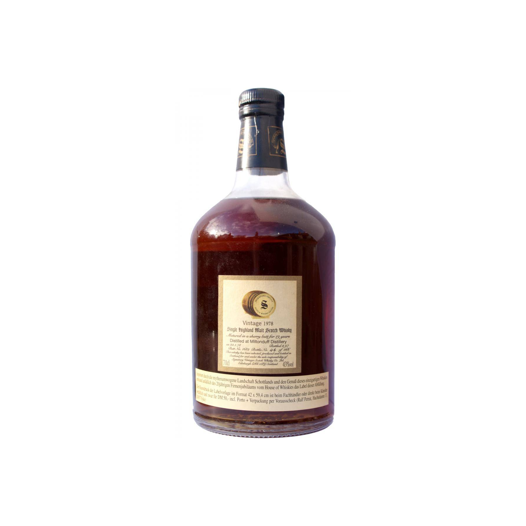 Miltonduff Vintage Collection - Dumpy 1978 19 Years Single Malt Whisky