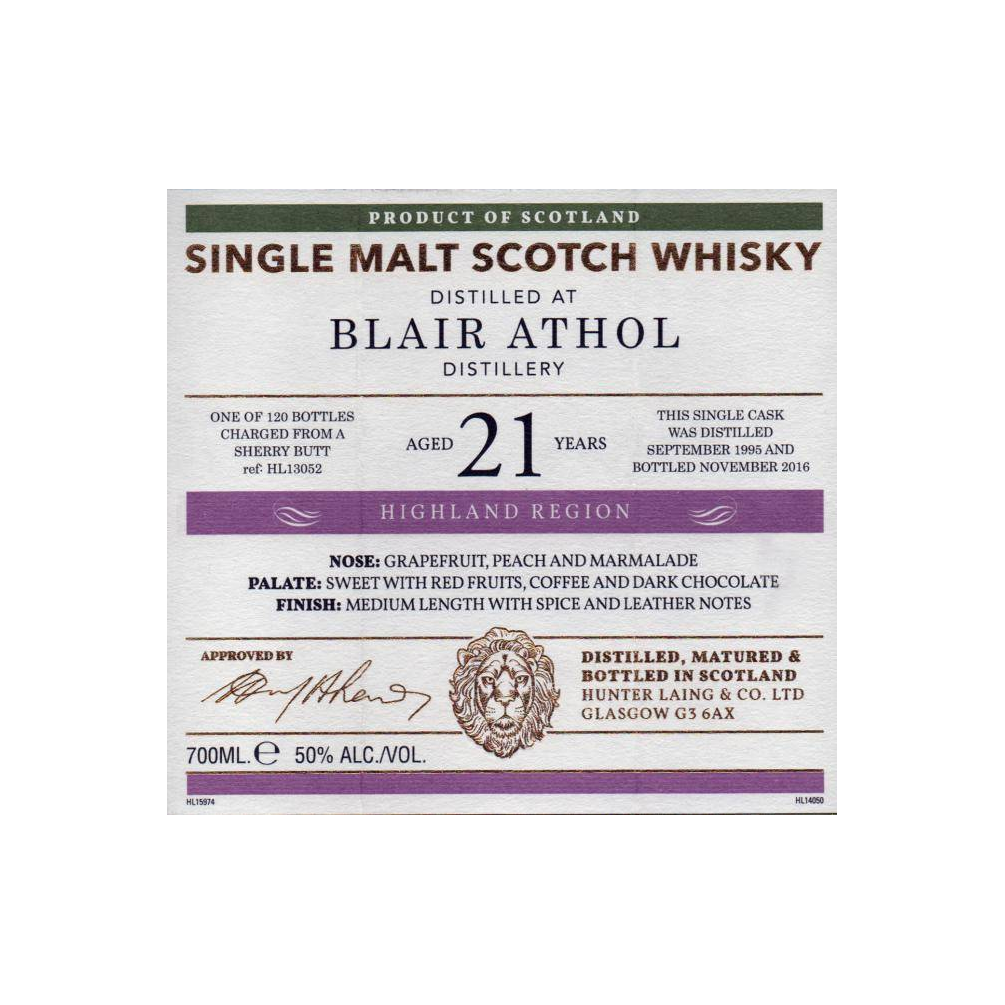Blair Athol Old Malt Cask 1995 21 Years Single Malt Whisky 2