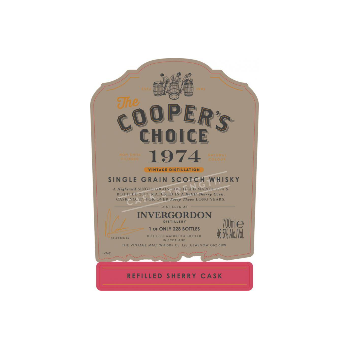 Invergordon The Cooper's Choice 1974 43 Years Single Grain Whisky 2