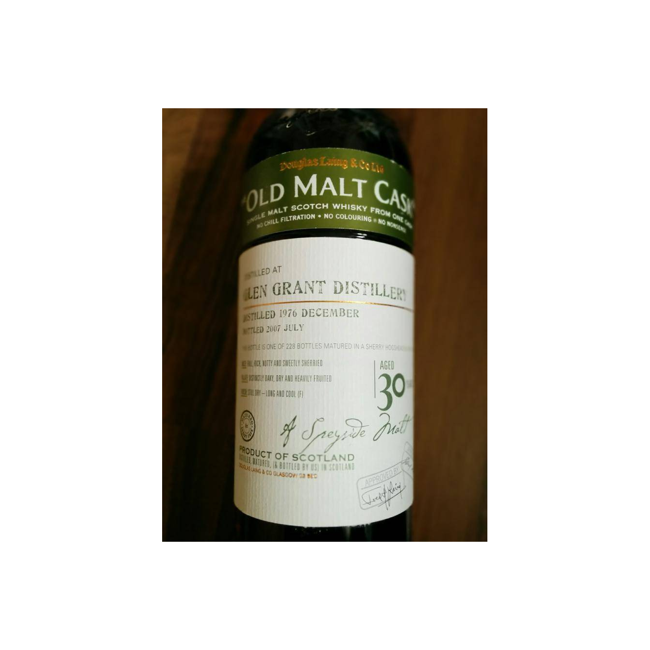 Glen Grant Old Malt Cask 1976 30 Years Single Malt Whisky 3