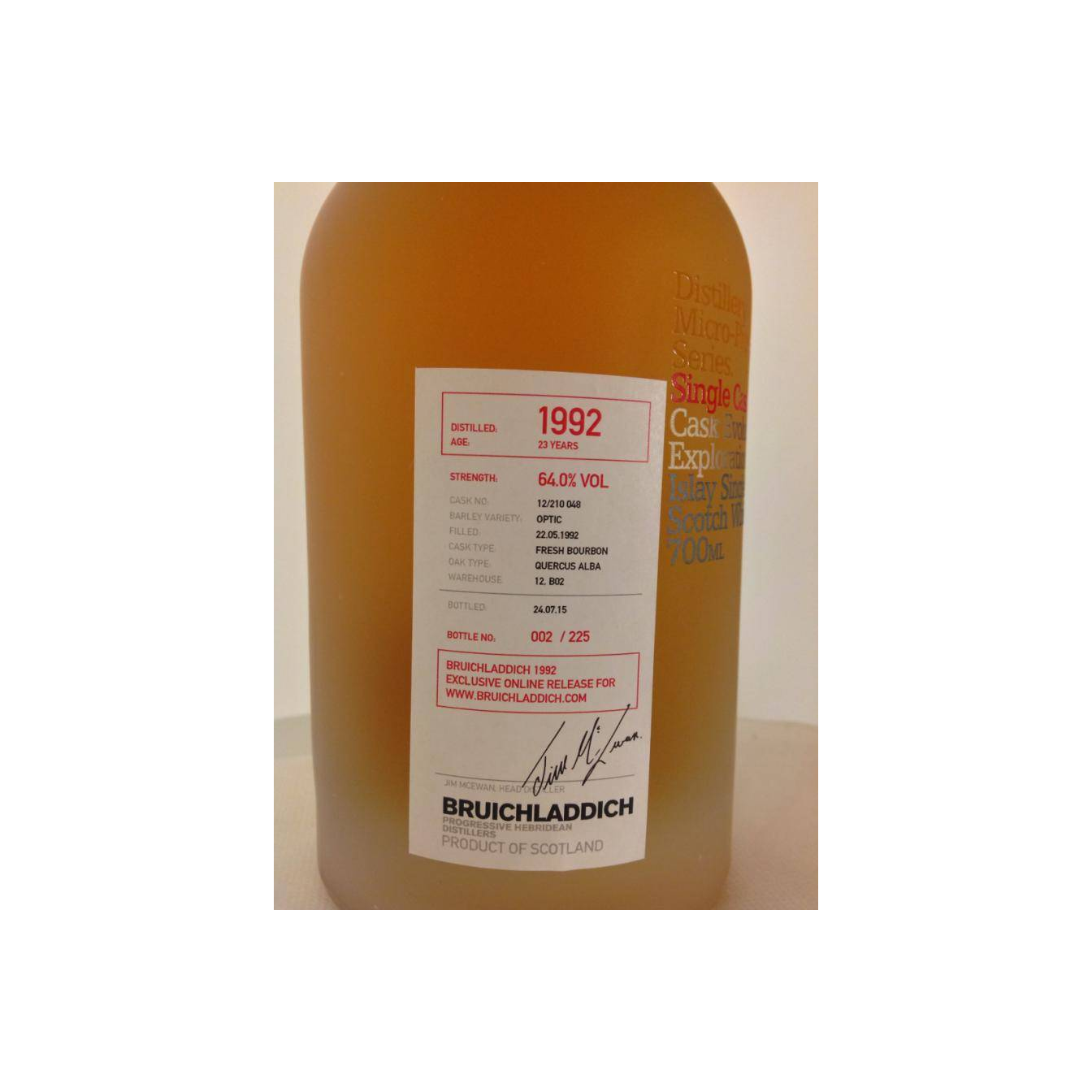 Bruichladdich 1992 23 Years Single Malt Whisky 2