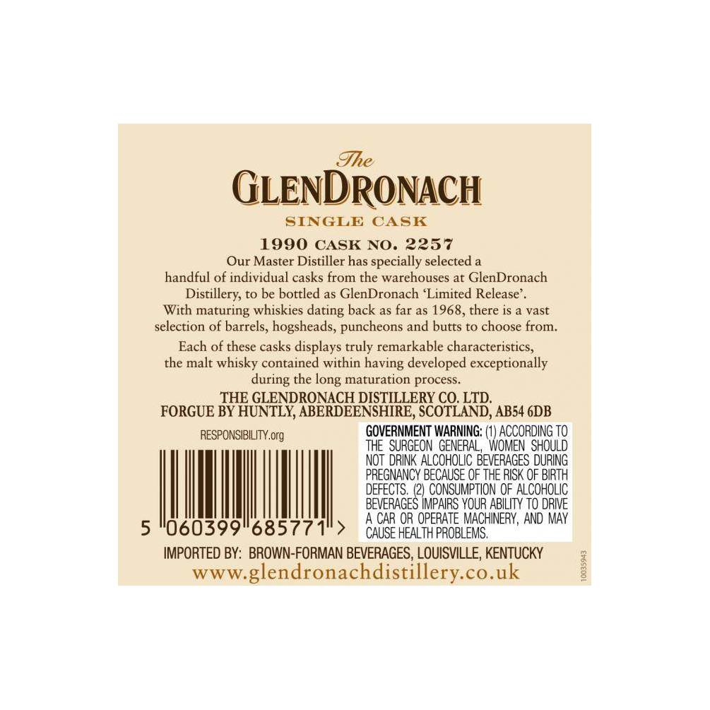 GlenDronach Single Cask 1990 27 Years Single Malt Whisky 2