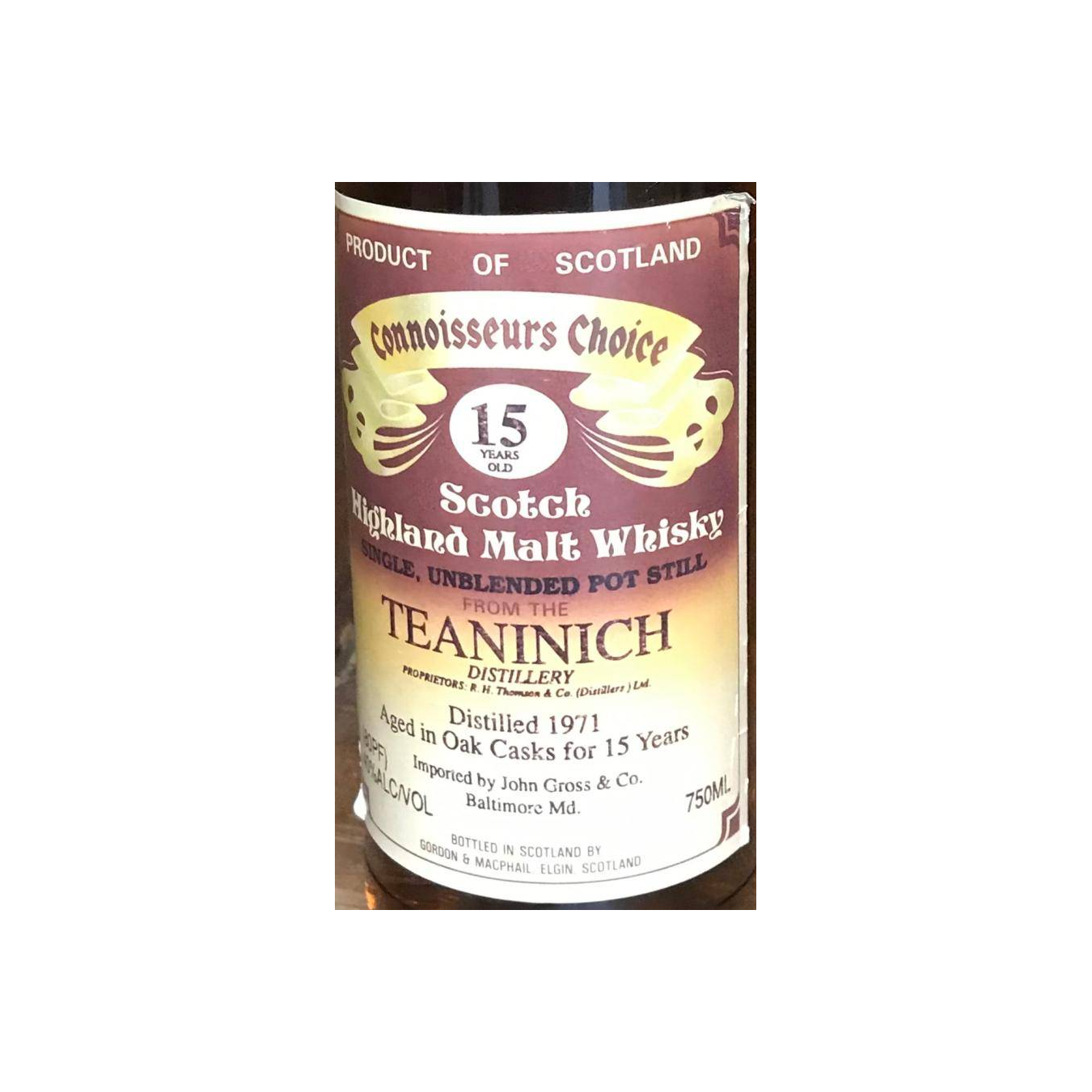 Teaninich Connoisseurs Choice 1971 15 Years Single Malt Whisky