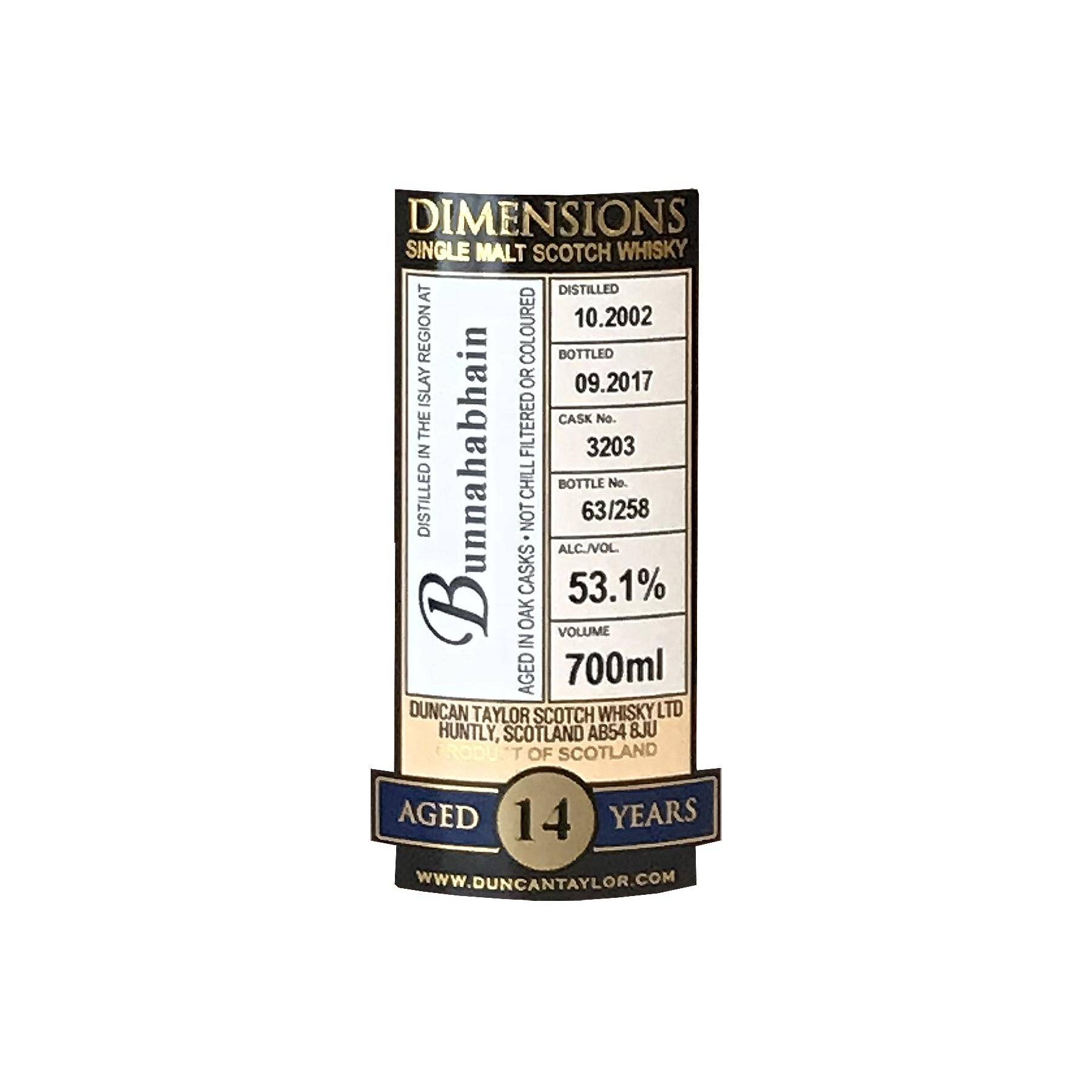 Bunnahabhain Dimensions 2002 14 Years Single Malt Whisky 2