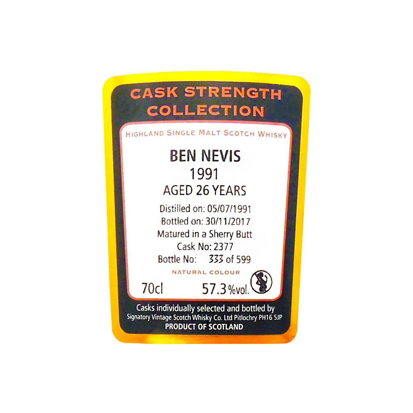 Ben Nevis Cask Strength Collection 1991 26 Years Single Malt Whisky 2