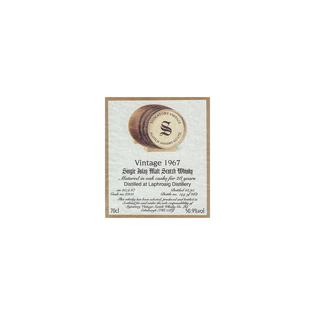 Laphroaig Vintage Collection - Dumpy 1967 28 Years Single Malt Whisky 2