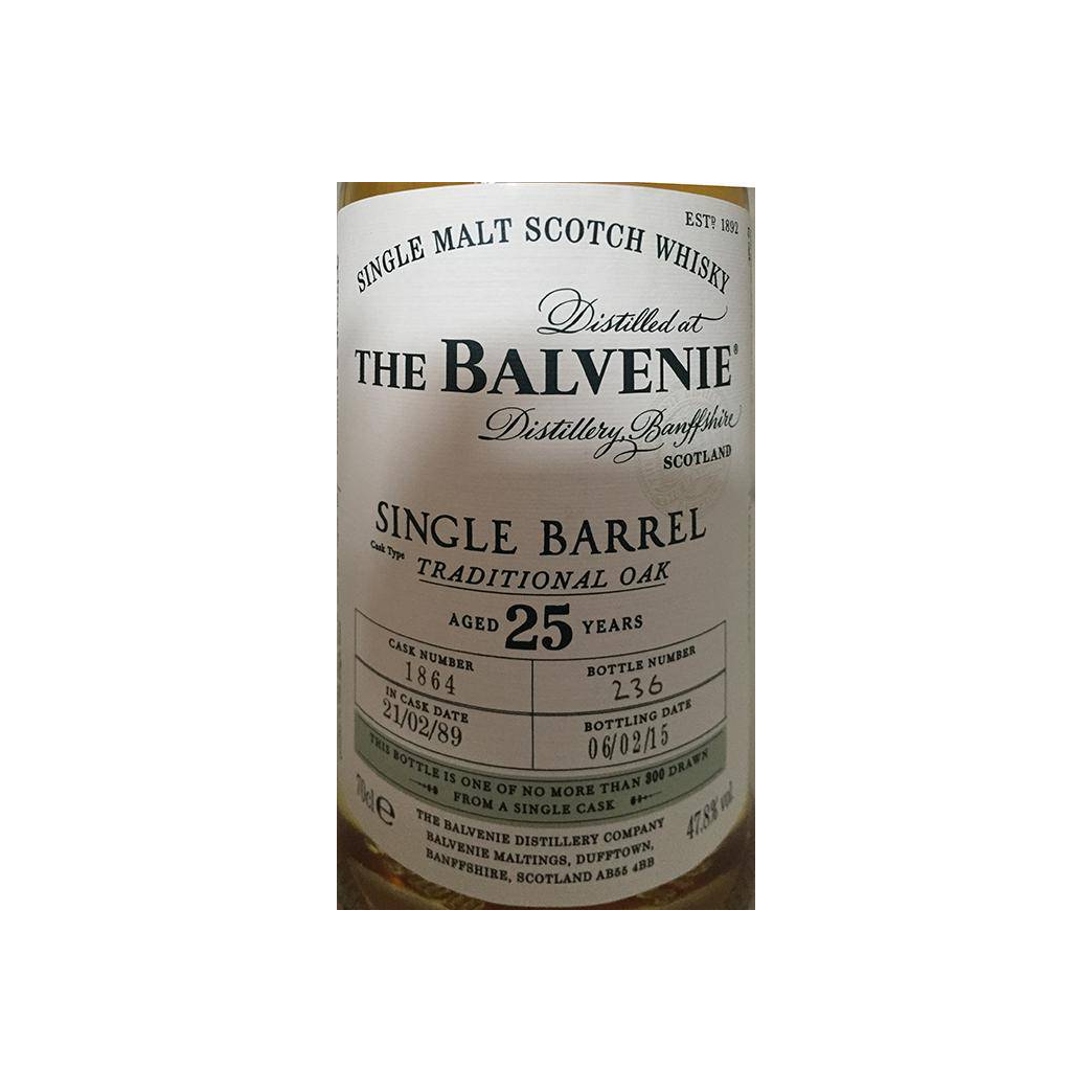 The Balvenie Single Cask 1989 25 Years Single Malt Whisky