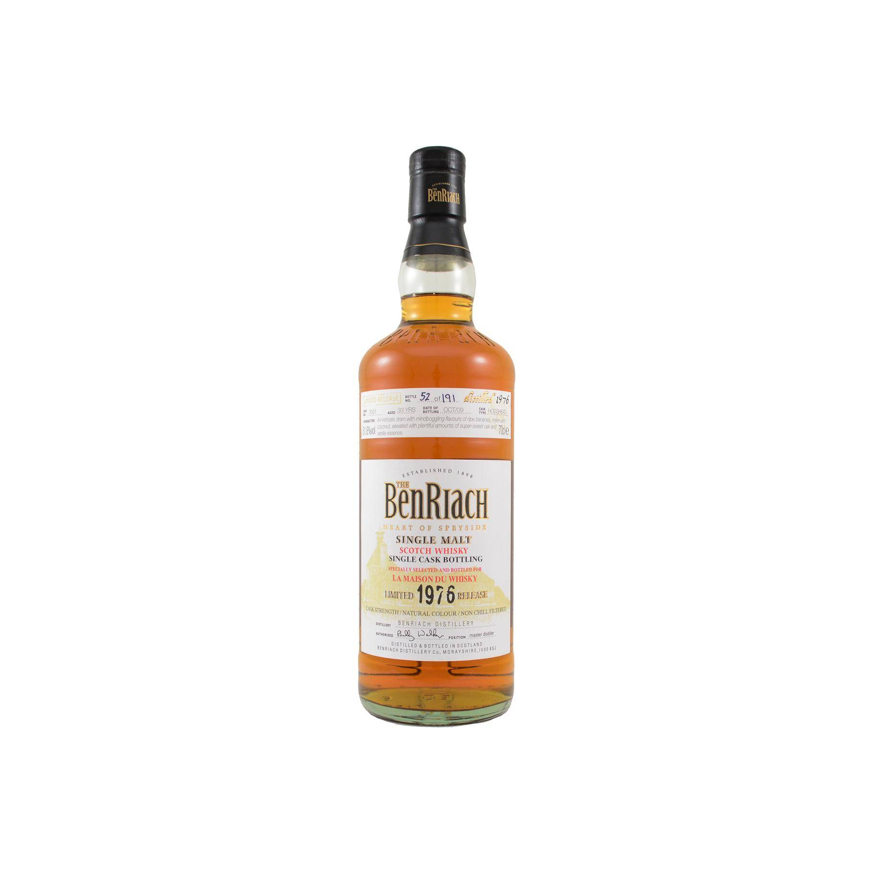 BenRiach Individual Cask Bottling 1976 33 Years Single Malt Whisky