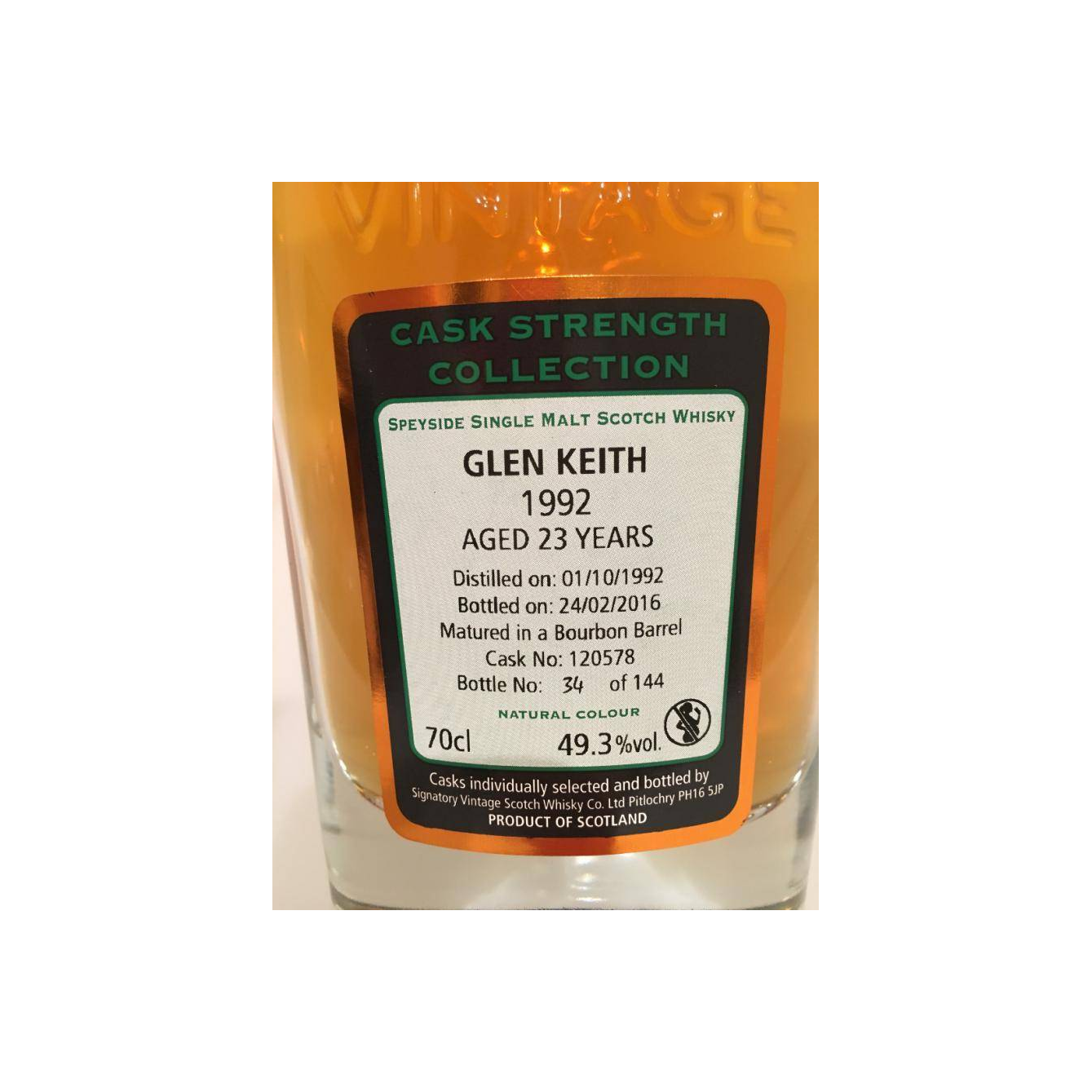 Glen Keith Cask Strength Collection 1992 23 Years Single Malt Whisky 2