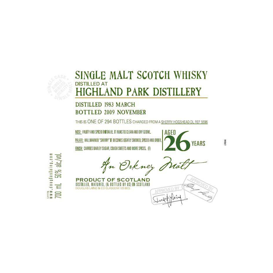 Highland Park Old Malt Cask 1983 26 Years Single Malt Whisky 2