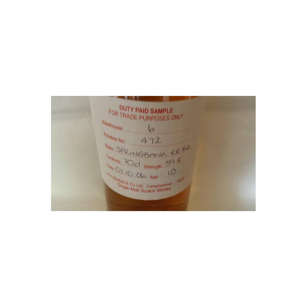 Springbank Duty Paid Sample - For Trade Purposes Only 2006 10 Years Single Malt Whisky 2
