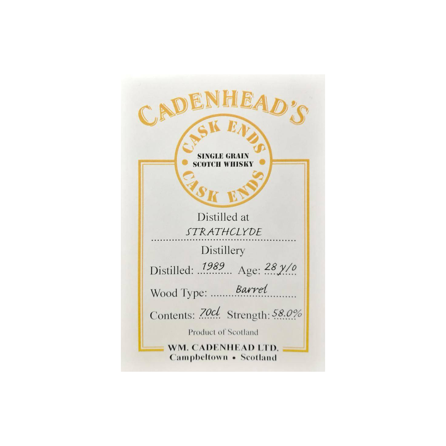 Strathclyde 1989 28 Years Single Grain Whisky