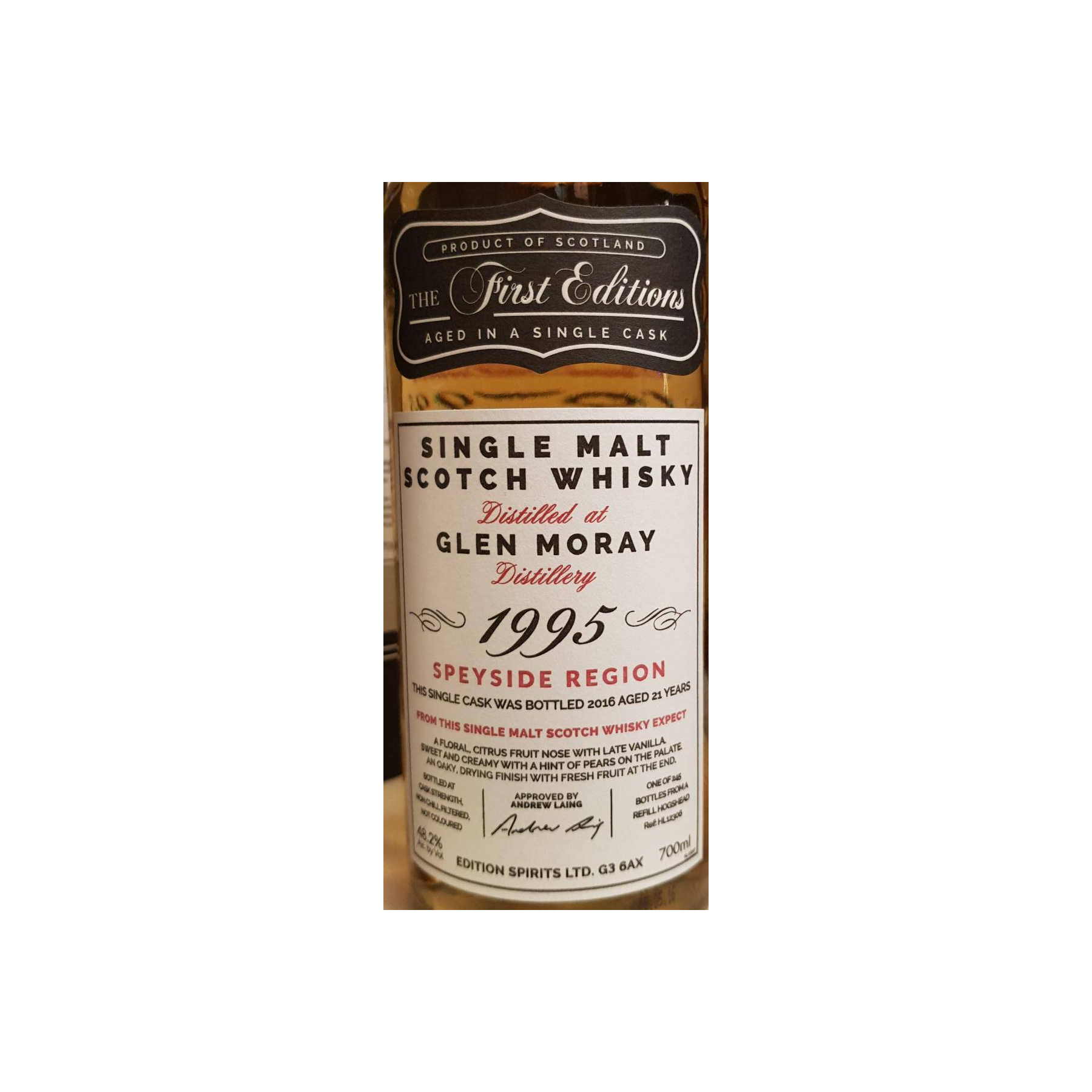 Glen Moray The First Editions 1995 21 Years Single Malt Whisky 2