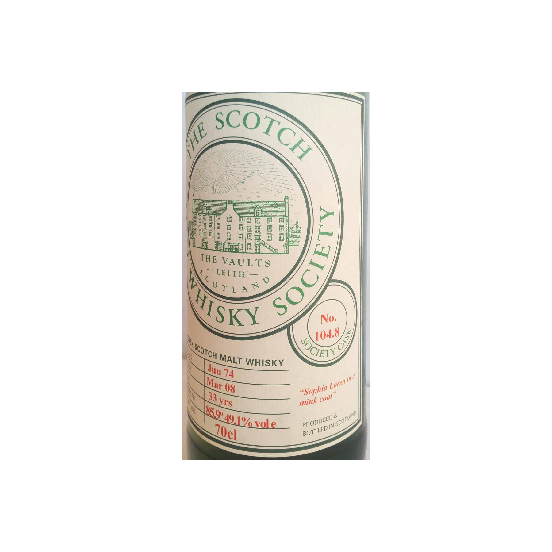 The Scotch Malt Whisky Society 1974 33 Years Single Malt Whisky 2