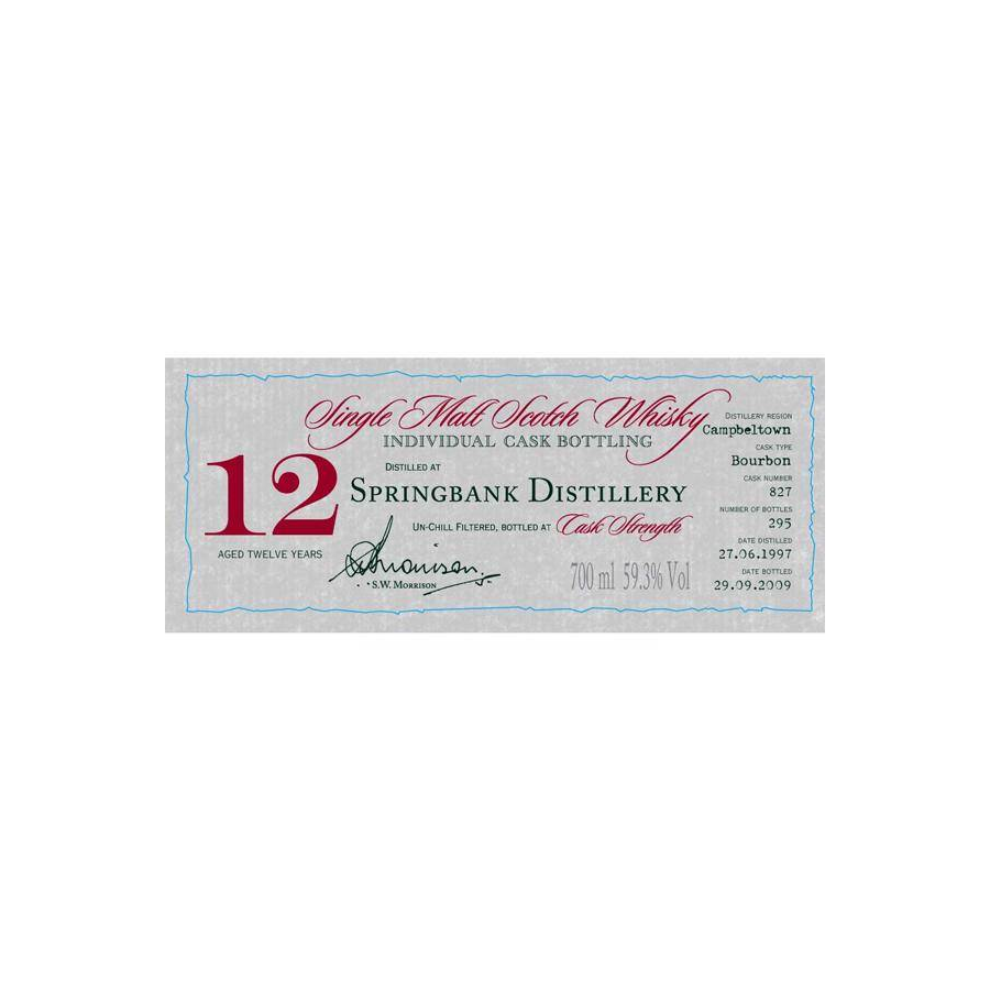 Springbank Individual Cask Bottling 1997 12 Years Single Malt Whisky 2