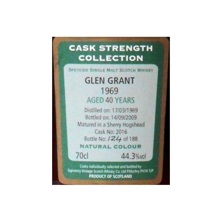 Glen Grant Cask Strength Collection 1969 40 Years Single Malt Whisky 2