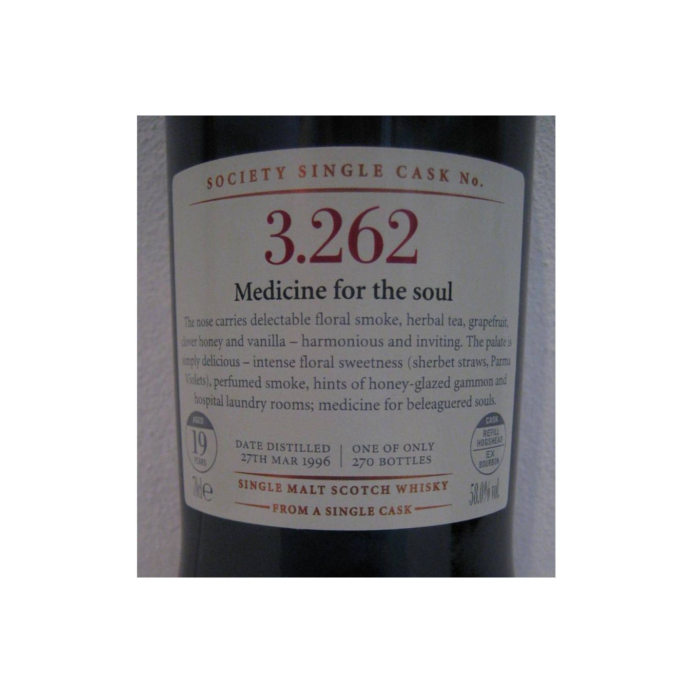 The Scotch Malt Whisky Society 1996 19 Years Single Malt Whisky 2