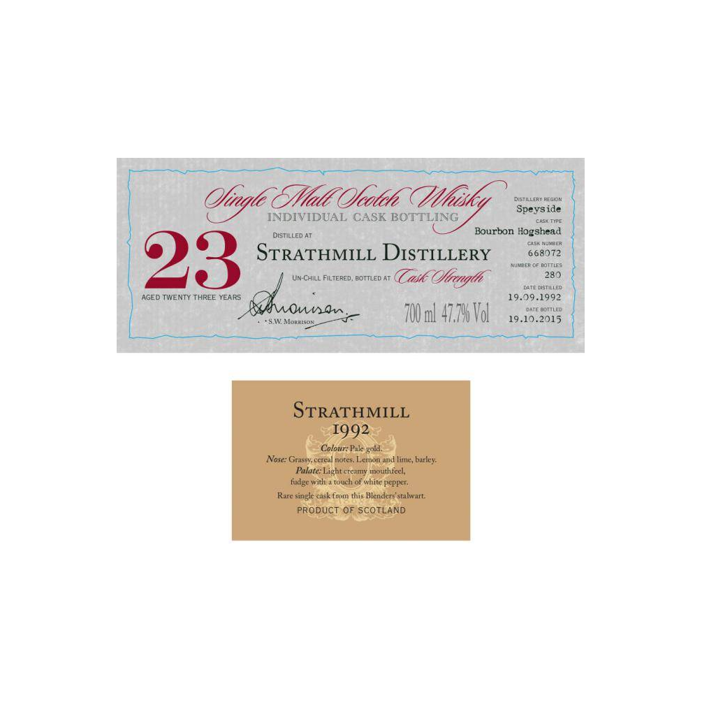 Strathmill Individual Cask Bottling 1992 23 Years Single Malt Whisky 2