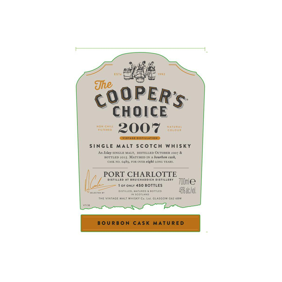 Bruichladdich The Cooper's Choice 2007 8 Years Single Malt Whisky 2