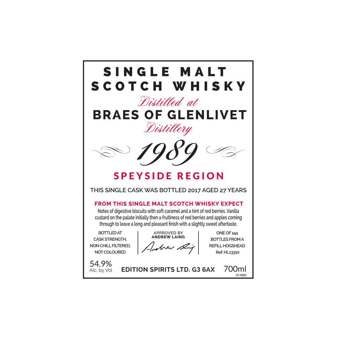 Braes of Glenlivet 1989 ED 2