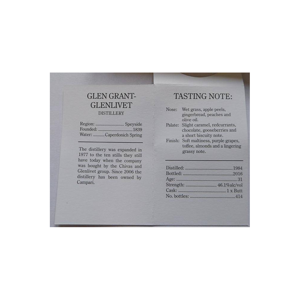 Glen Grant Single Cask 1984 31 Years Single Malt Whisky 2