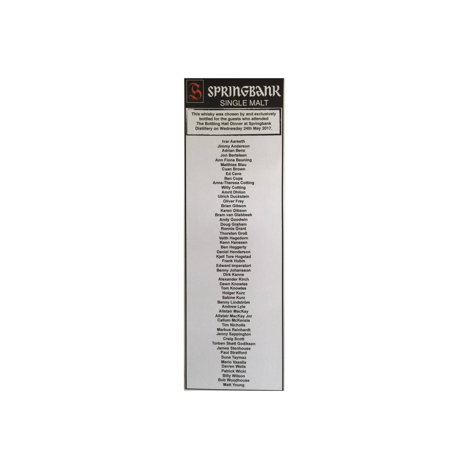 Springbank 20 Years Single Malt Whisky 3