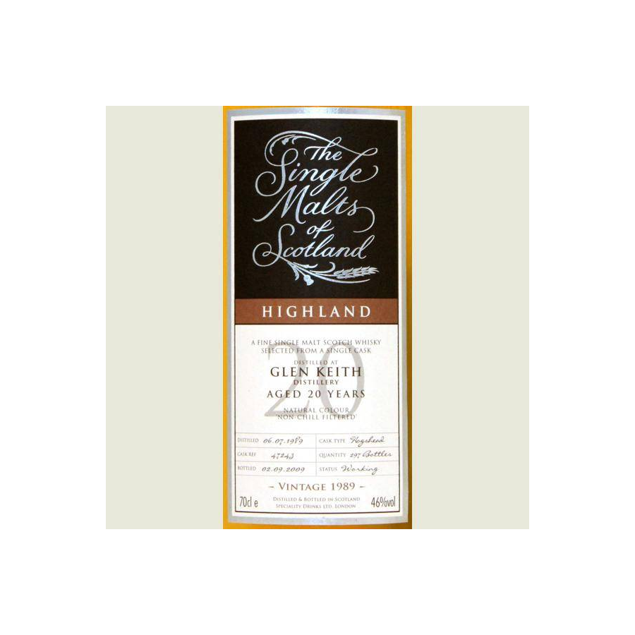 Glen Keith The Single Malts of Scotland 1989 20 Years Single Malt Whisky 2