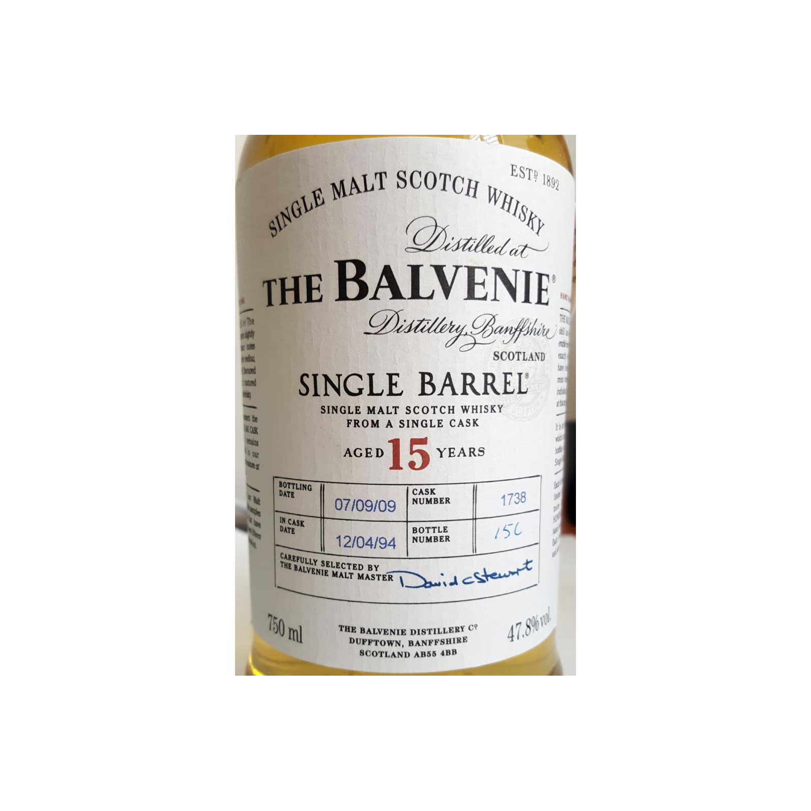The Balvenie Single Cask 1994 15 Years Single Malt Whisky 2