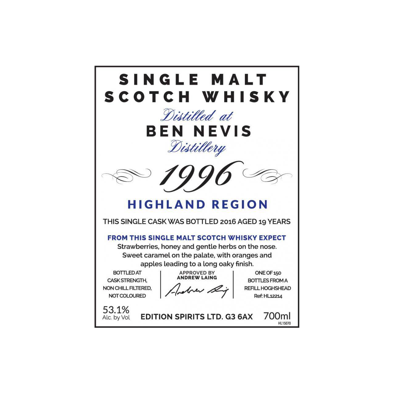 Ben Nevis The First Editions 1996 19 Years Single Malt Whisky 2